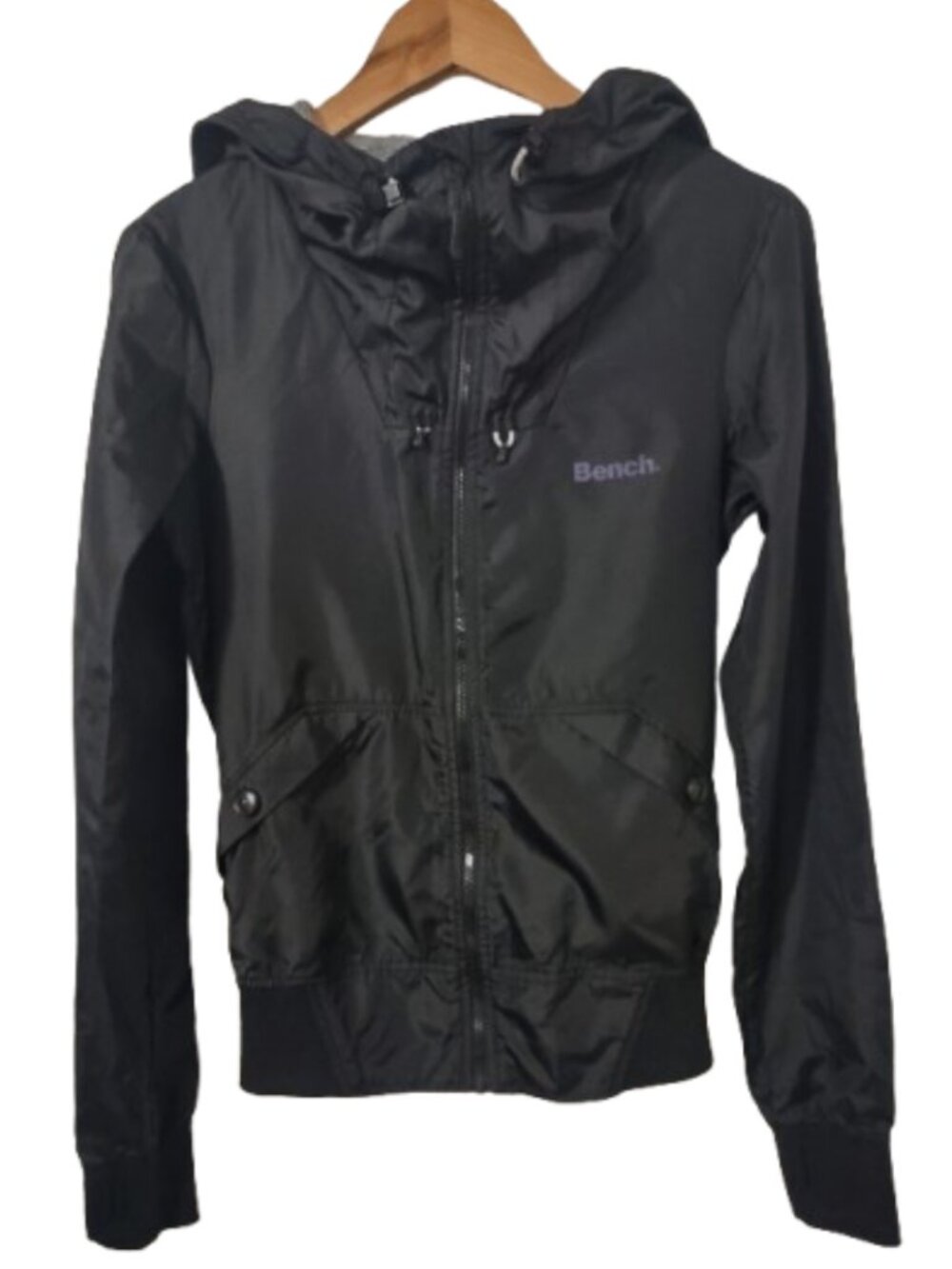 Bench Hooded Windbreaker Jacket Black XS